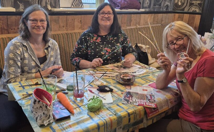 Mermaid Makers sub-group making paper bowls